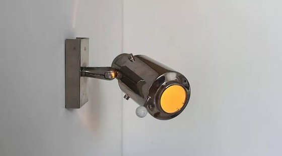 Image 1 of Vintage Zodiac wandlamp van Jacques Biny, verchroomd metaal, Frankrijk 1960