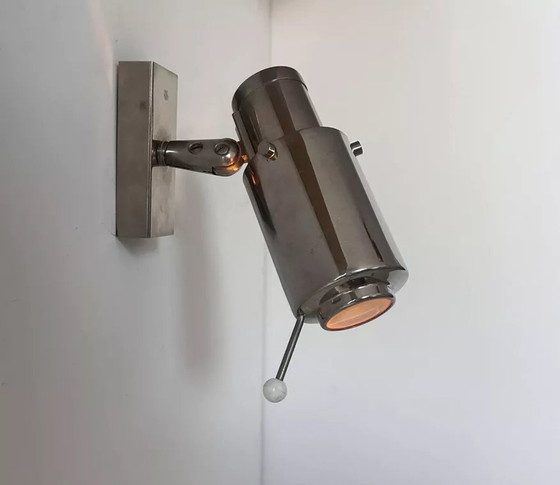 Image 1 of Vintage Zodiac wandlamp van Jacques Biny, verchroomd metaal, Frankrijk 1960