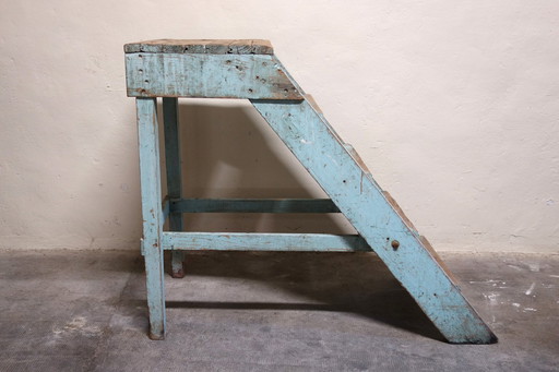 Vintage lariks trapladder Frankrijk 1950S