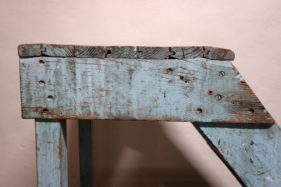 Image 1 of Vintage lariks trapladder Frankrijk 1950S