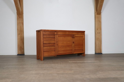 Pierre Chapo R13 Dressoir In Massief Iepen, Frankrijk 1960