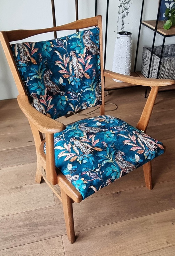 Image 1 of 3x Vintage Stoelen Met Print