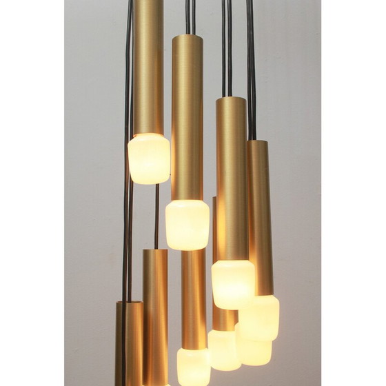 Image 1 of Vintage cascade hanglamp in messing, jaren 1970