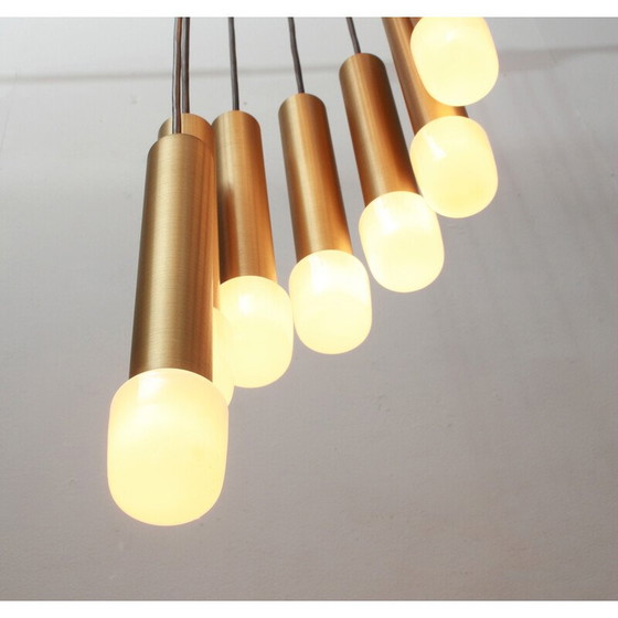 Image 1 of Vintage cascade hanglamp in messing, jaren 1970