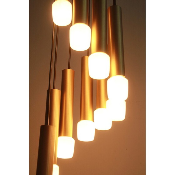 Image 1 of Vintage cascade hanglamp in messing, jaren 1970