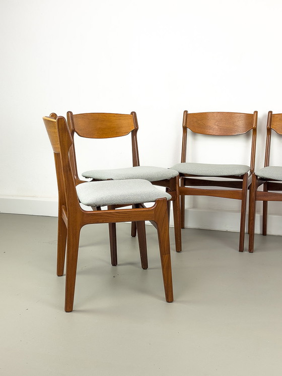 Image 1 of Deense teakhouten eetkamerstoelen, jaren 1960, set van 6