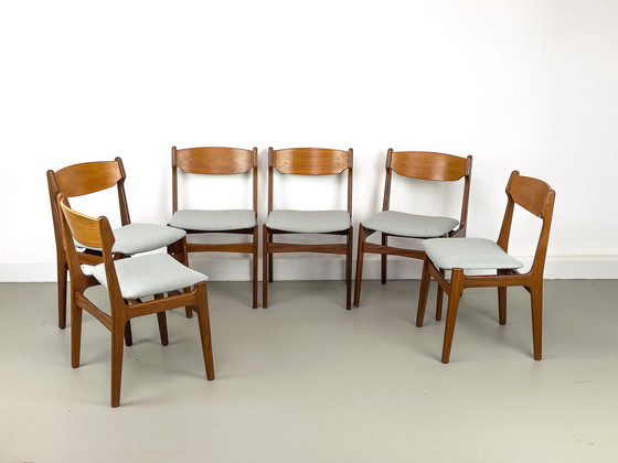 Image 1 of Deense teakhouten eetkamerstoelen, jaren 1960, set van 6