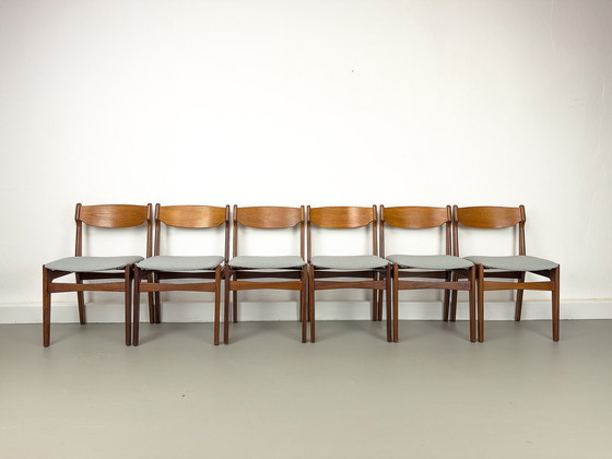 Image 1 of Deense teakhouten eetkamerstoelen, jaren 1960, set van 6