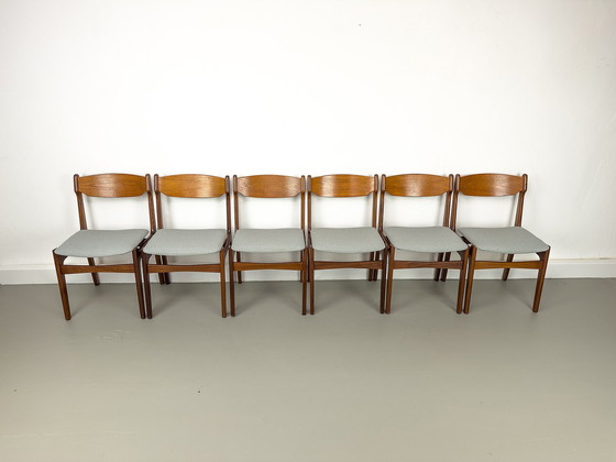 Image 1 of Deense teakhouten eetkamerstoelen, jaren 1960, set van 6