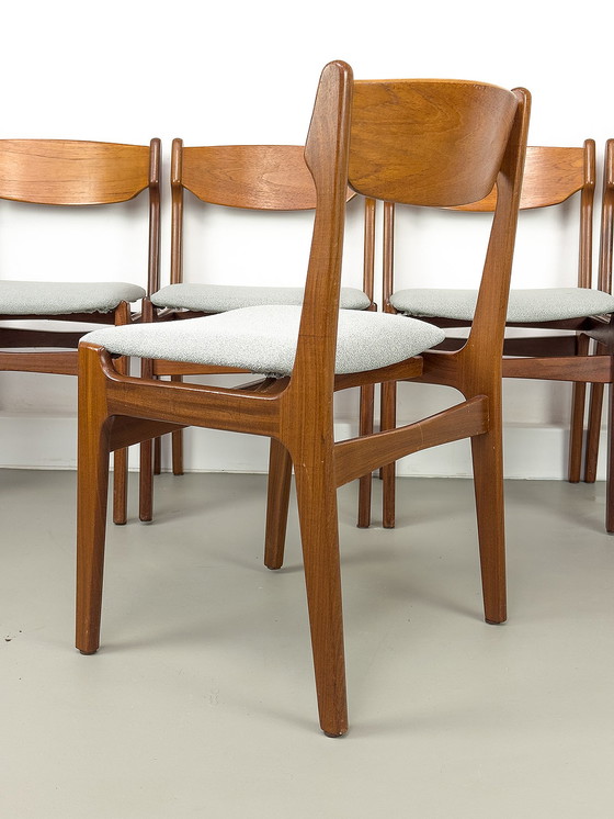 Image 1 of Deense teakhouten eetkamerstoelen, jaren 1960, set van 6