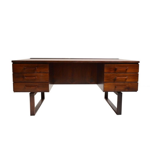 Vintage scandinavisch bureau voor Preben Schou Andersen in rozenhout