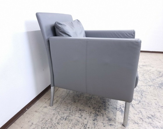 Image 1 of Walter Knoll fauteuil Jason 391 leren fauteuil design fauteuil grijs Luxe leren stoel