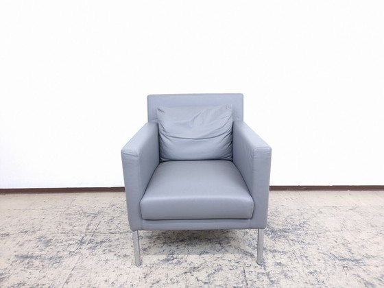 Image 1 of Walter Knoll fauteuil Jason 391 leren fauteuil design fauteuil grijs Luxe leren stoel