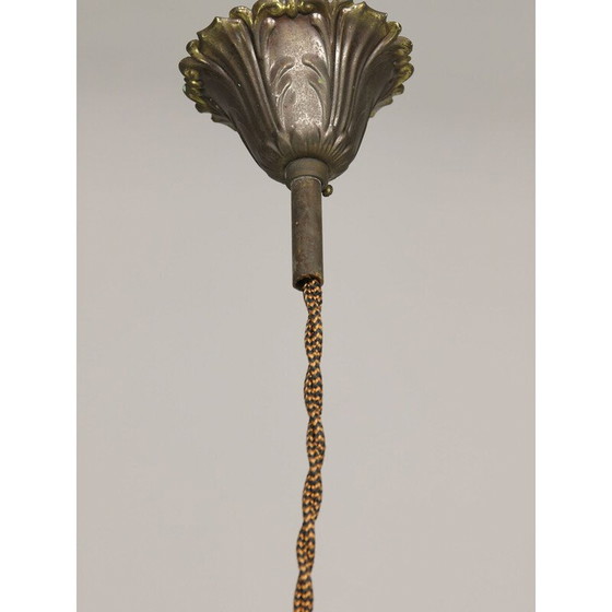 Image 1 of Vintage hanglamp in verguld en gepatineerd brons