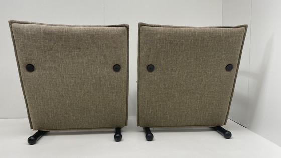 Image 1 of 2 x Arflex T-Line fauteuils taupe stof design Burkhard Vogtherr