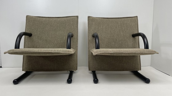 Image 1 of 2 x Arflex T-Line fauteuils taupe stof design Burkhard Vogtherr