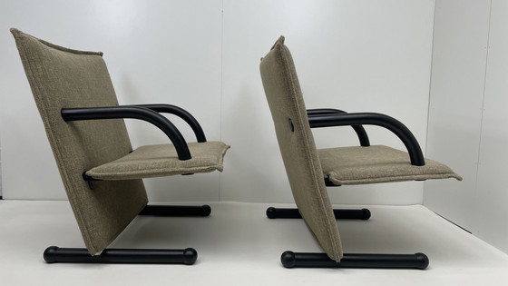 Image 1 of 2 x Arflex T-Line fauteuils taupe stof design Burkhard Vogtherr