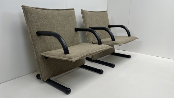 Image 1 of 2 x Arflex T-Line fauteuils taupe stof design Burkhard Vogtherr