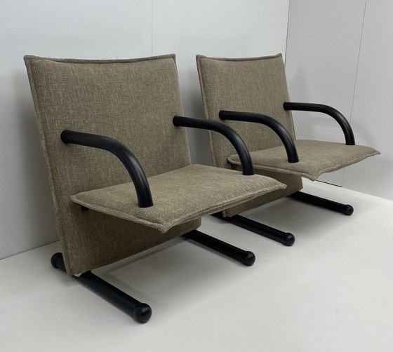 Image 1 of 2 x Arflex T-Line fauteuils taupe stof design Burkhard Vogtherr