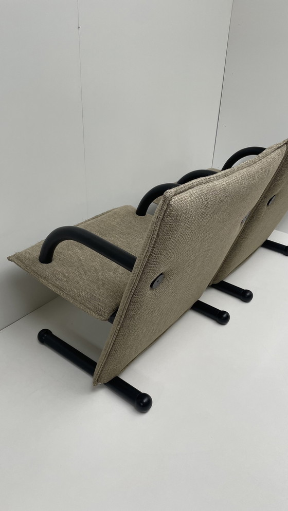 Image 1 of 2 x Arflex T-Line fauteuils taupe stof design Burkhard Vogtherr