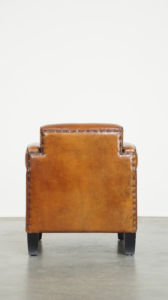 Image 1 of Schapenleren Art Deco Design Armchair