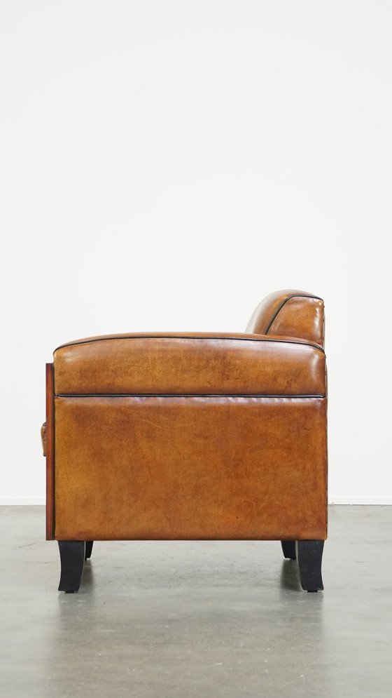 Image 1 of Schapenleren Art Deco Design Armchair