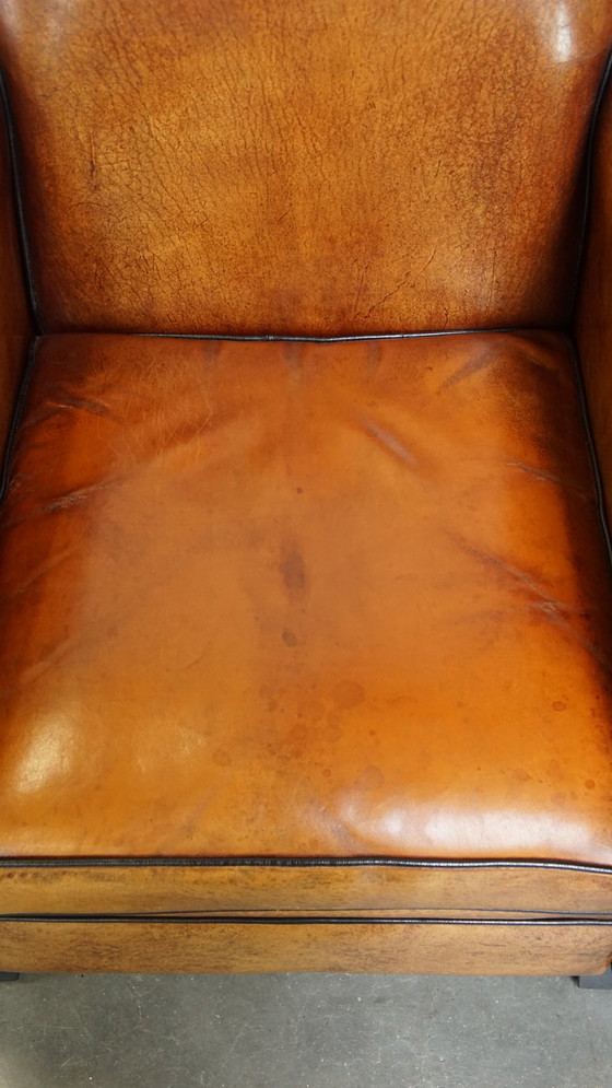 Image 1 of Schapenleren Art Deco Design Armchair