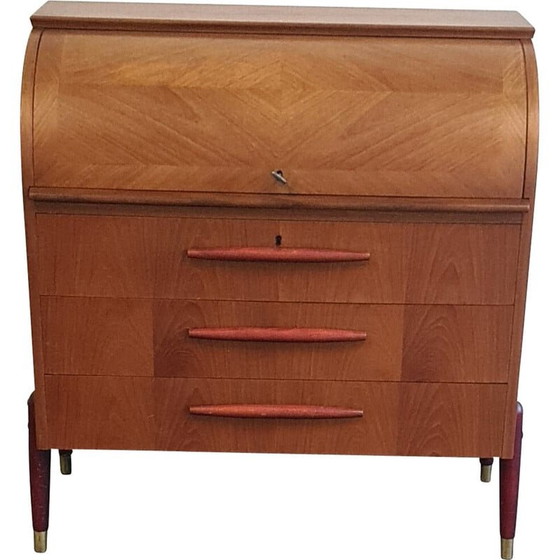 Image 1 of Vintage Zweedse teakhouten secretaire door Egon Ostergaard voor Msi, Zweden