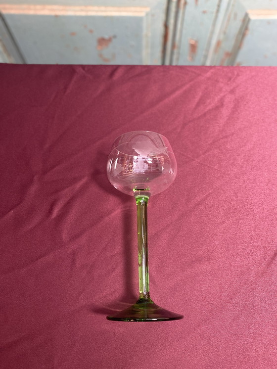 Image 1 of 8X Vintage Elzas Glazen Met Druiven Gravure