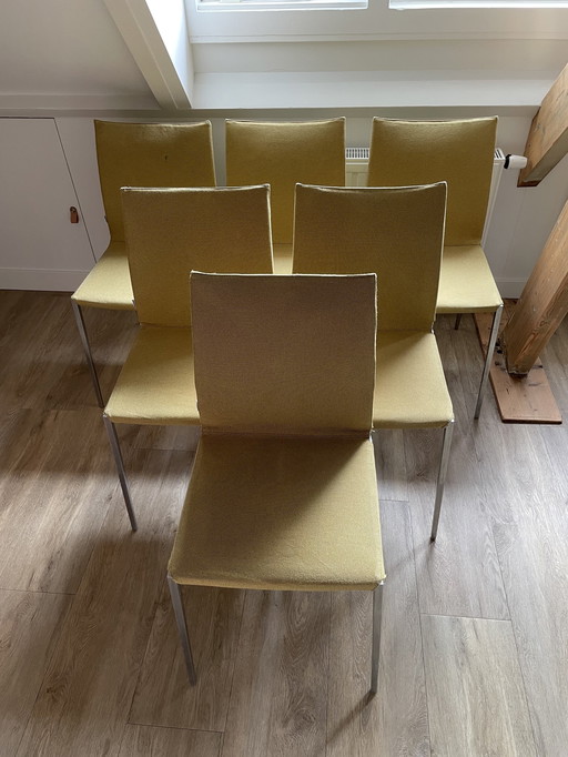 6x Zanotta Lia Eetkamerstoelen