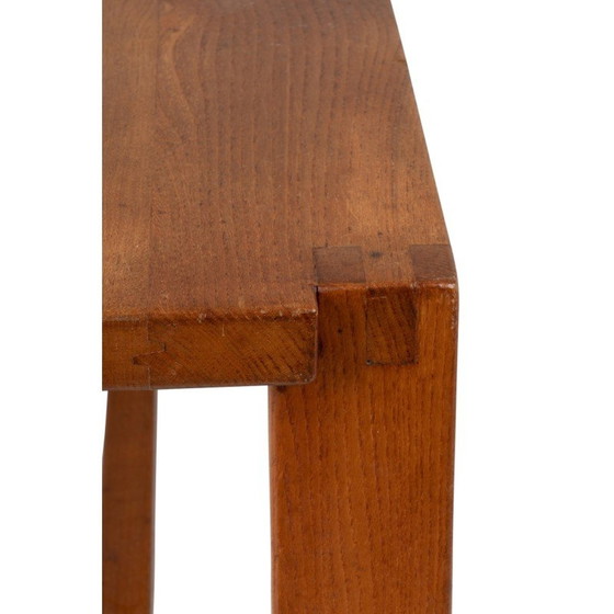 Image 1 of Vintage iepenhouten bank door Pierre Chapo, 1970