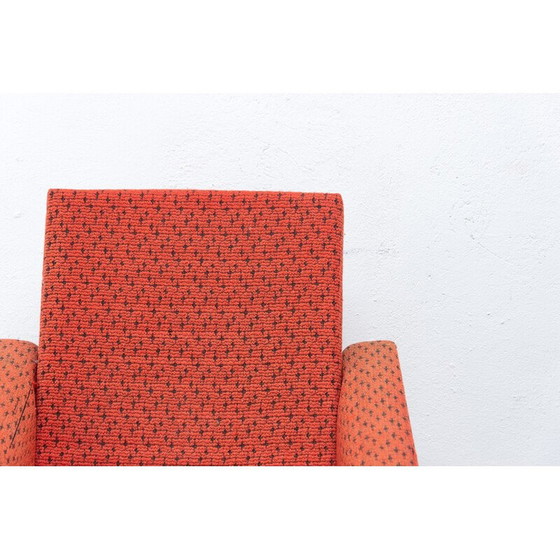 Image 1 of Vintage fauteuil in beukenhout en stof van Jaroslav Šmídek, Tsjecho-Slowakije 1960
