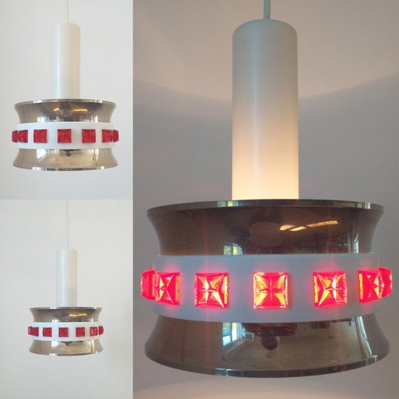 Image 1 of Set van 3 vintage hanglampen Vitrika, Zweden 1970