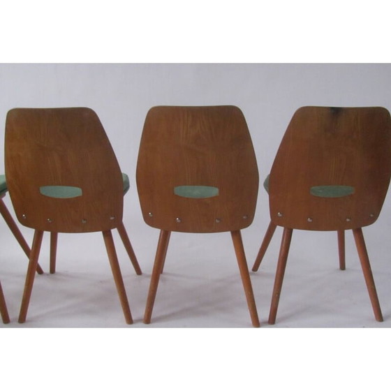Image 1 of Set van 4 vintage Lollipop-stoelen in fineer van Fr. Jirák voor Tatra, Tsjecho-Slowakije 1950