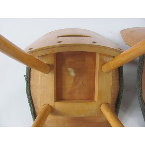Image 1 of Set van 4 vintage Lollipop-stoelen in fineer van Fr. Jirák voor Tatra, Tsjecho-Slowakije 1950
