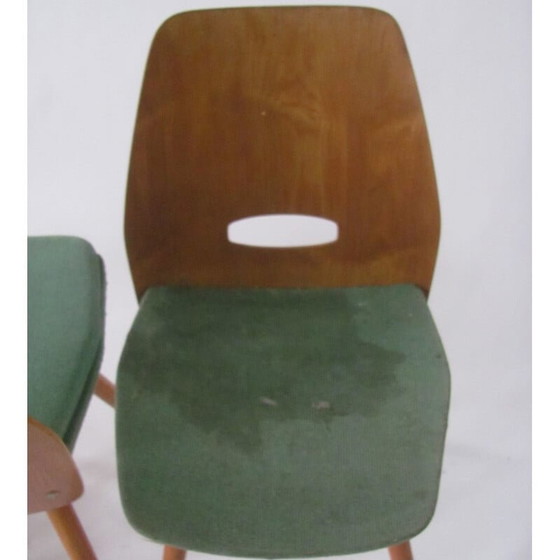 Image 1 of Set van 4 vintage Lollipop-stoelen in fineer van Fr. Jirák voor Tatra, Tsjecho-Slowakije 1950