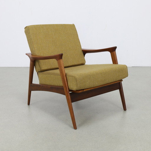 Fauteuil Teak 1960 opnieuw bekleed Deens