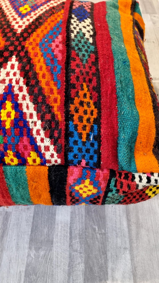 Image 1 of Vintage kelim berber poef handgemaakt in Marokko