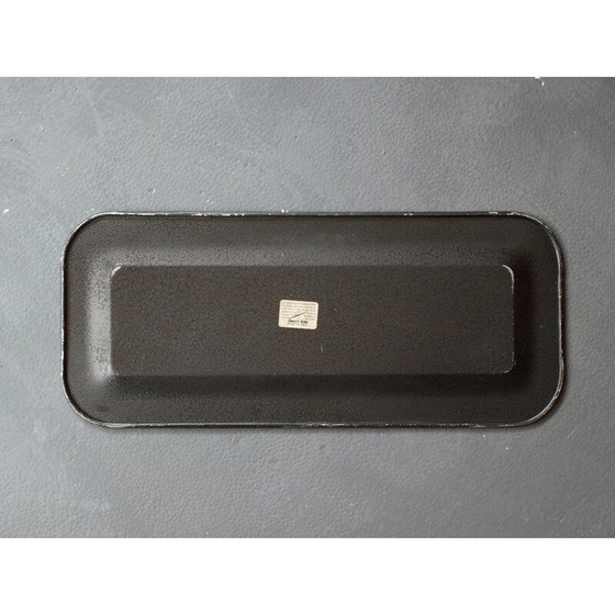 Image 1 of Vintage gelakt metalen dienblad met vis decoratie door Fornasetti Piero, Italië 1950