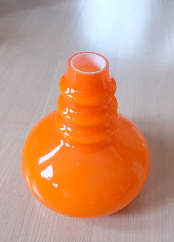 Image 1 of Hanglamp Peill & Putzler geflitst glas oranje 70S Uk4Aeb