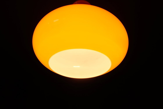 Image 1 of Hanglamp Peill & Putzler geflitst glas oranje 70S Uk4Aeb