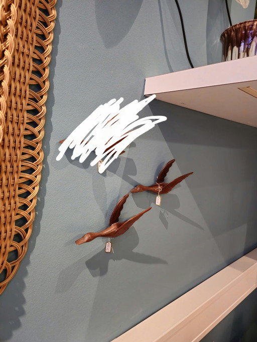 Vintage Wandvogels Wandvogel Vogel Teak Wanddecoratie  