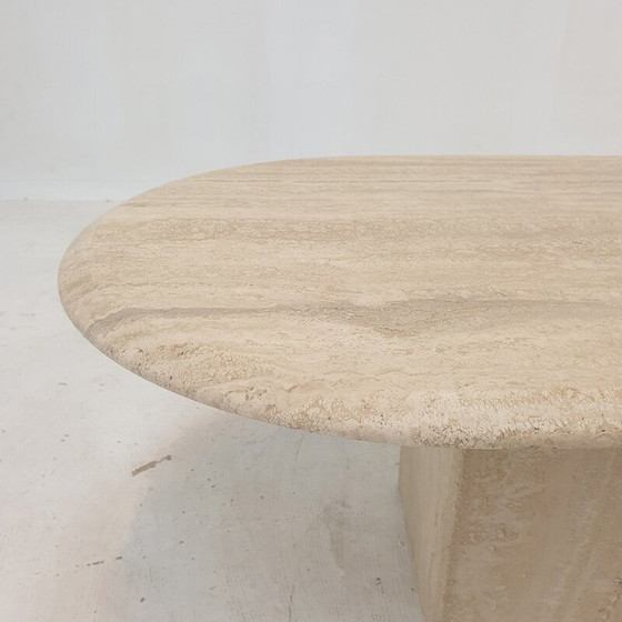Image 1 of Vintage travertijnen salontafel, Italië 1980
