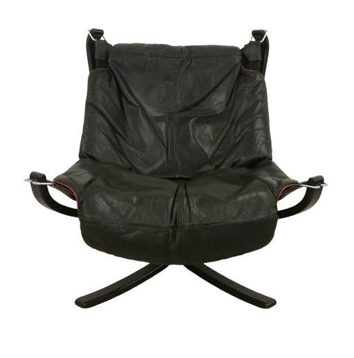 Sigurd Ressel Falcon chair leer met rode bies