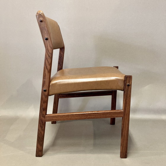 Image 1 of Suite van 4 Scandinavische stoelen van rozenhout.