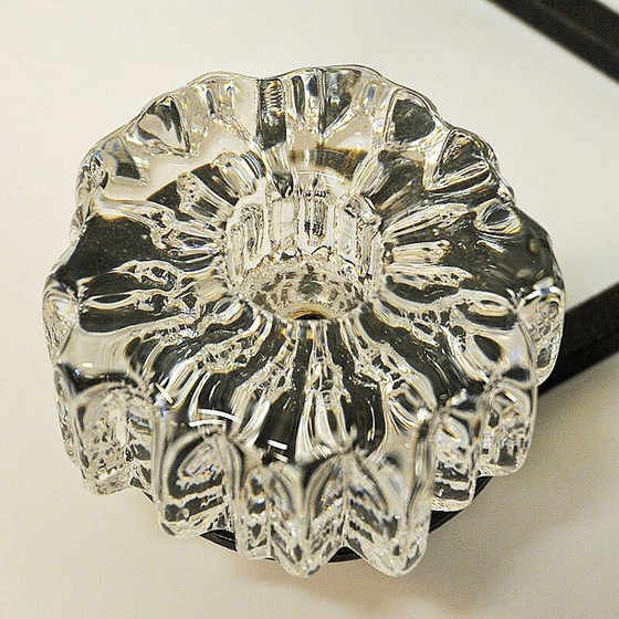 Image 1 of Vintage kandelaar van glas, kristal en ijzer van Willy Johansson voor Hadeland Glassverk, Noorwegen 1970