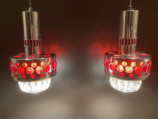 2X Massive Vintage Space Age Hanglampen