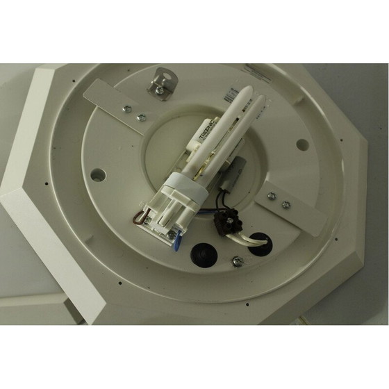 Image 1 of Vintage metalen en glazen plafondlamp van Glasshütte Limburg, Duitsland 1970