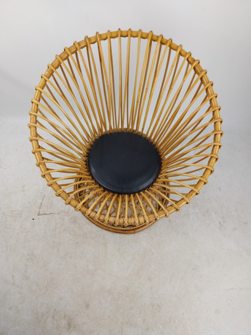 1 X 1960'S Rattan Fauteuil Door Rohé Noordwolde. 