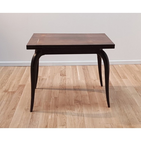 Image 1 of Vintage donkerhouten portefeuille tafel